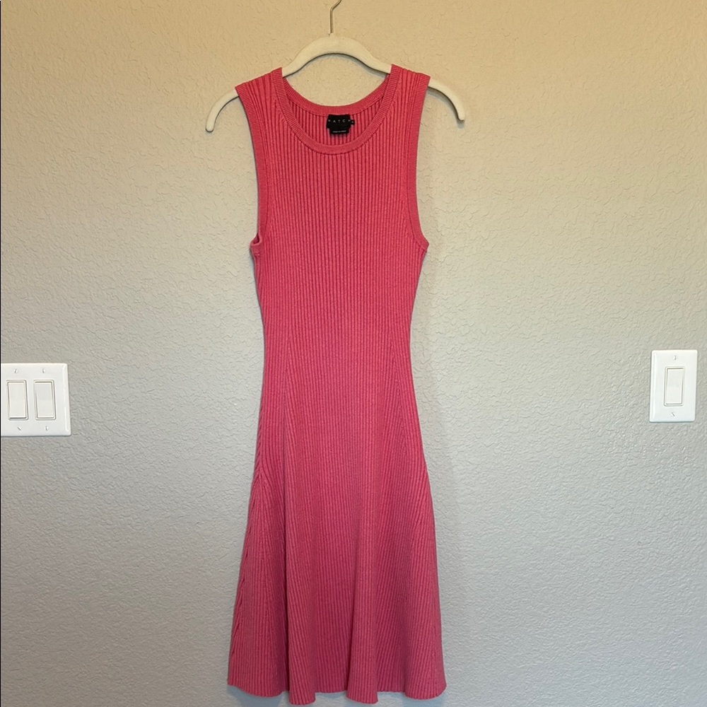Hatch Sleeveless Pink Ribbed Maternity Dress - Picture 2 of 7